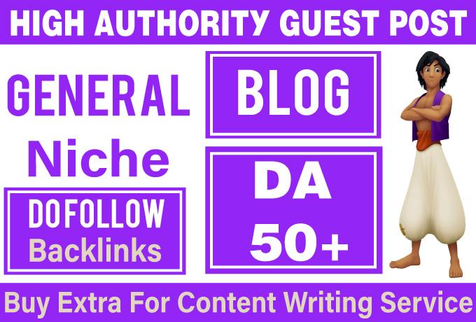 Provide Guest Post on DA 50+ General Blog