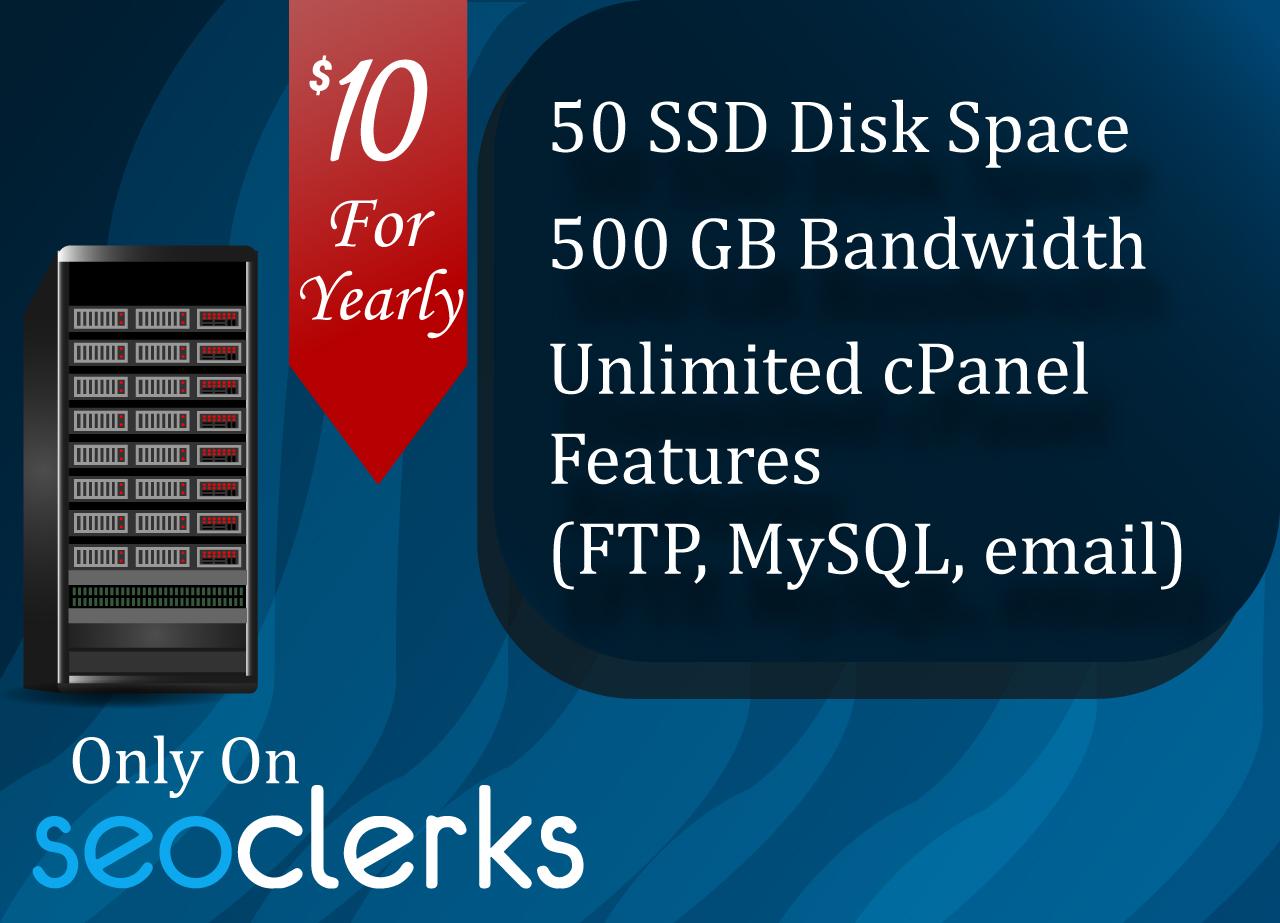 Cheap Premium web hosting for annual term.