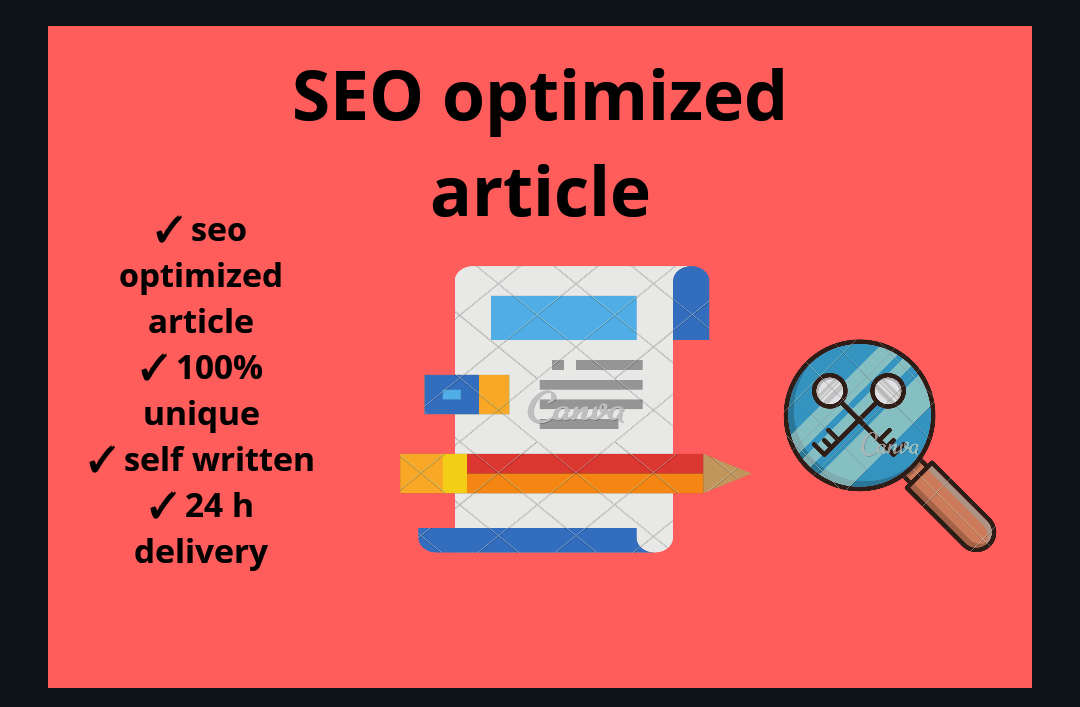 i will write seo optimized article in 24h