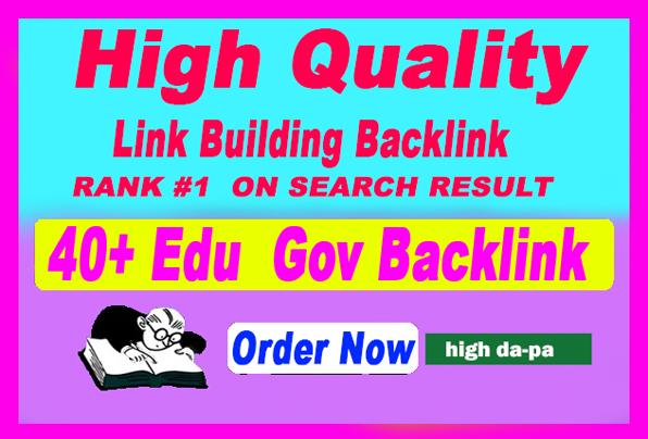 Create 40 Edu and GOV Highpr Safe SEO Authority Backl...