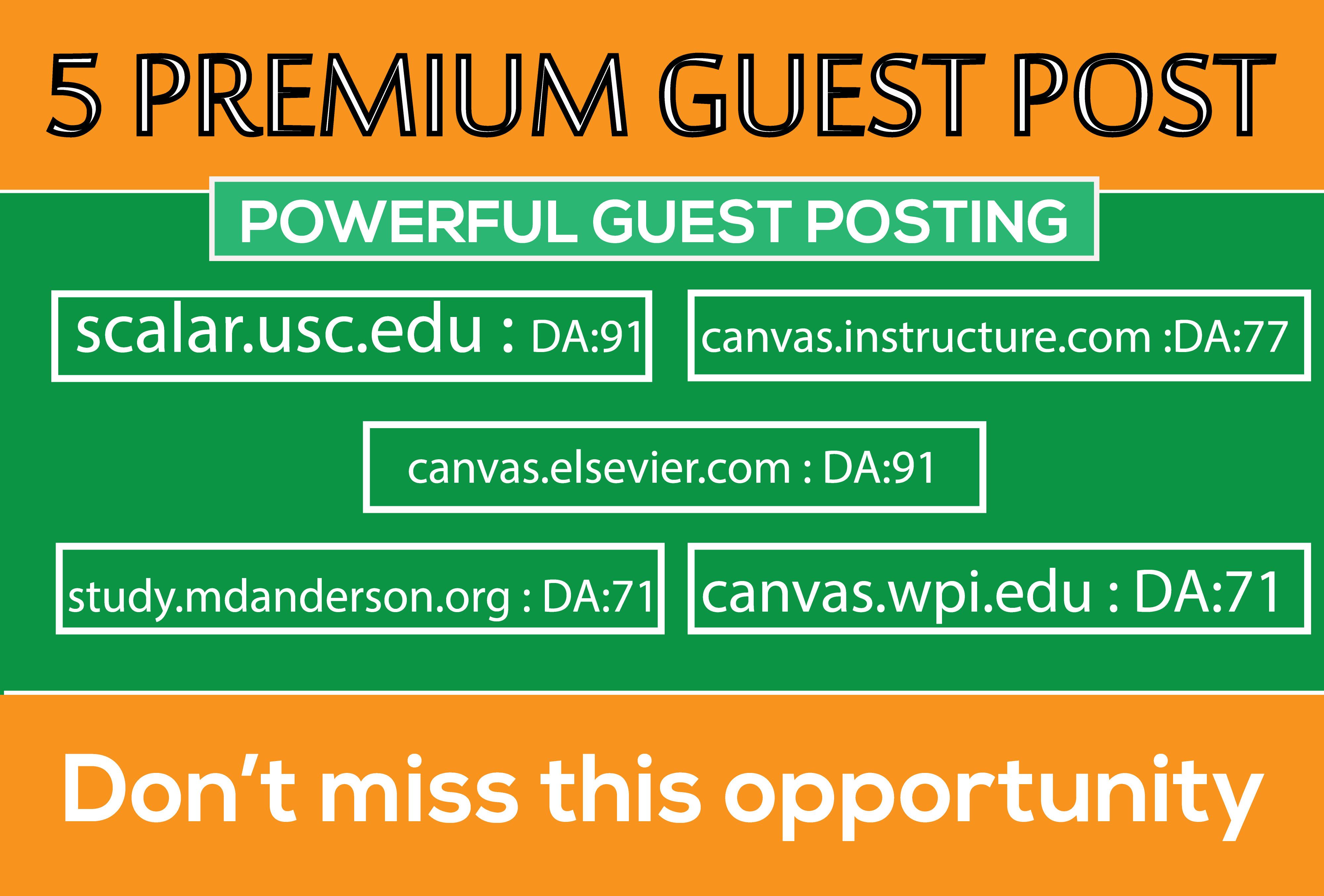 Write and Publish 5 Premium Guest Post DA 70+ to Boos...