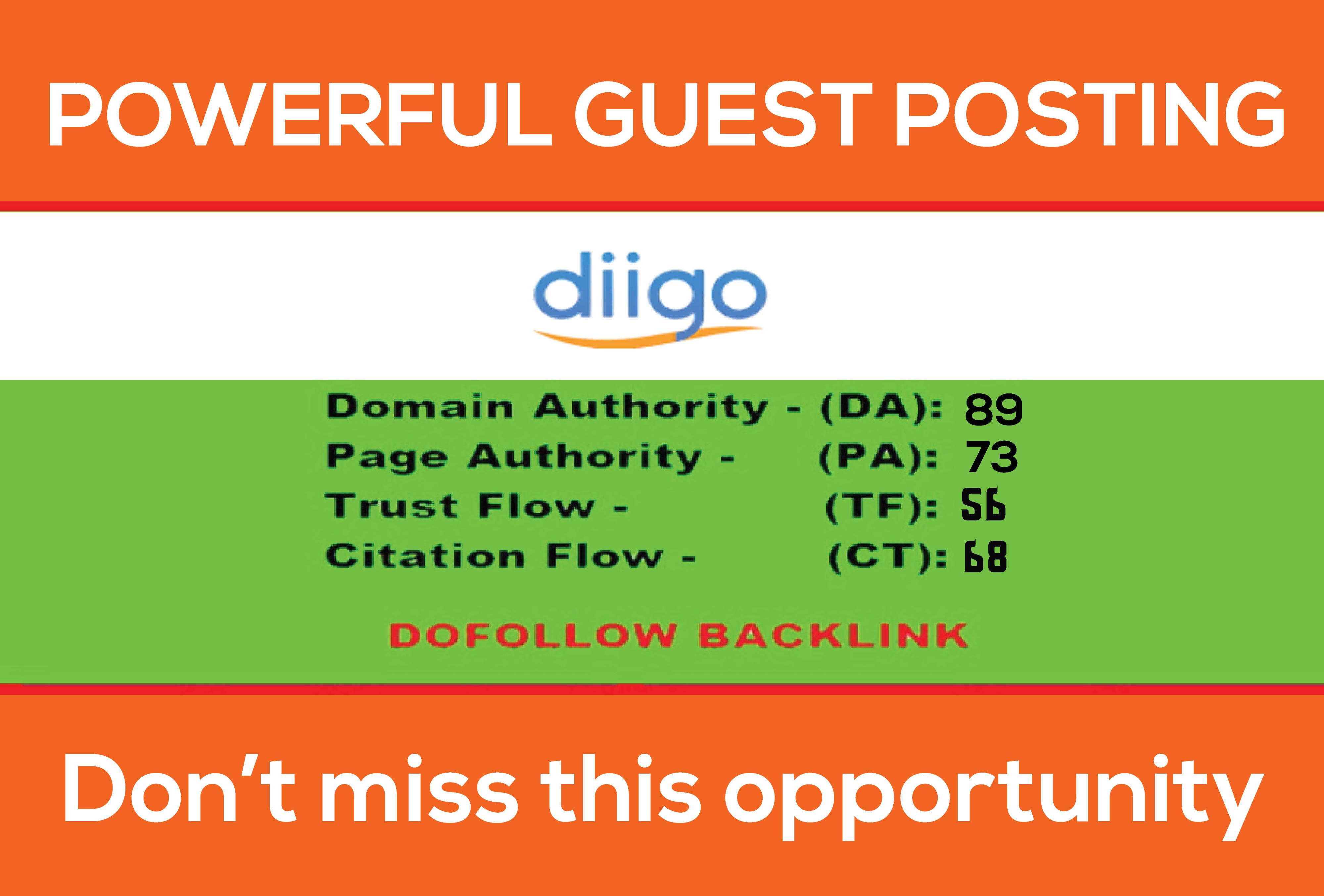 Write and publish guest post on DIIGO with permanent ...