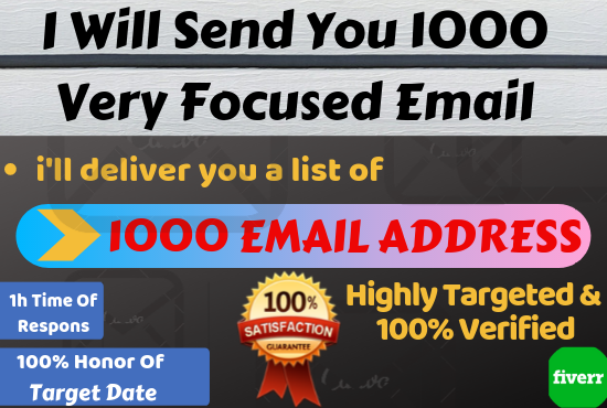 I will create your targeted audience 1000 email list ...