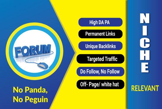 i can do 12 Niche relevant Forum Post for your websit...