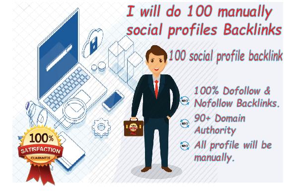 Create 40 HQ Social profile creations SEO backlinks m...