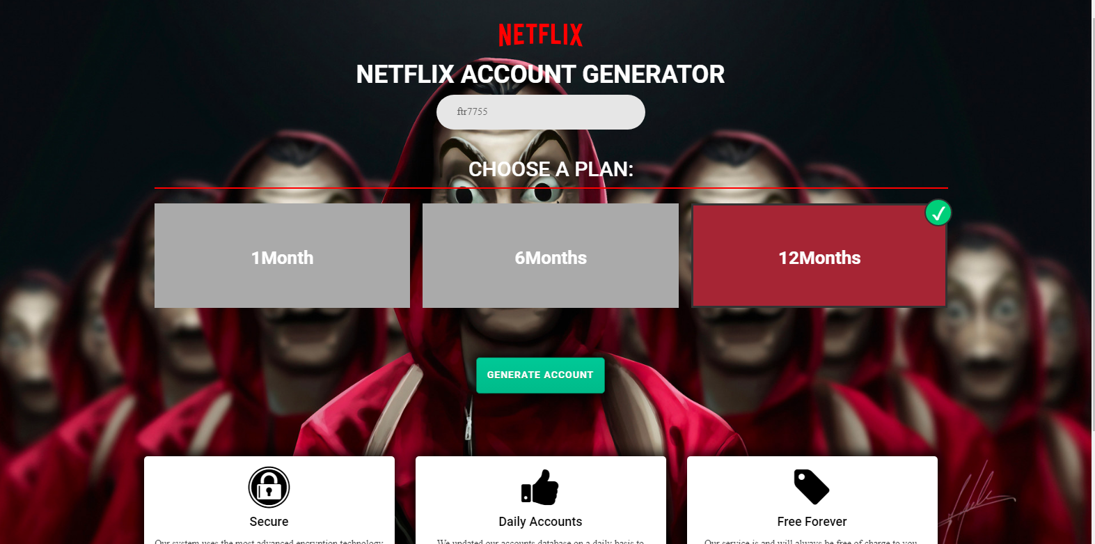 NETFLIX landing page for CPA Offers