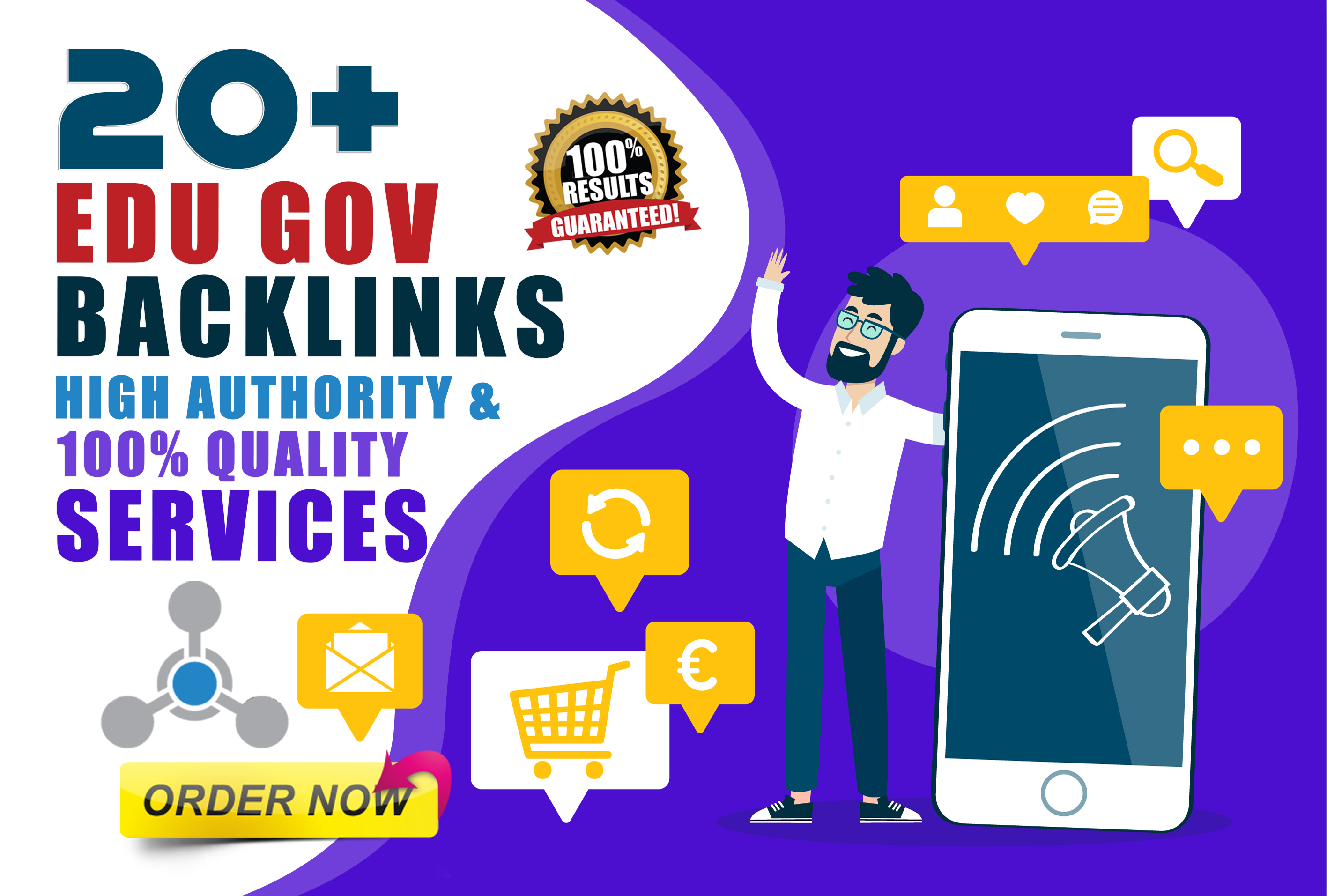 Provide 20+ Powerful website backlinks from. edu. gov...