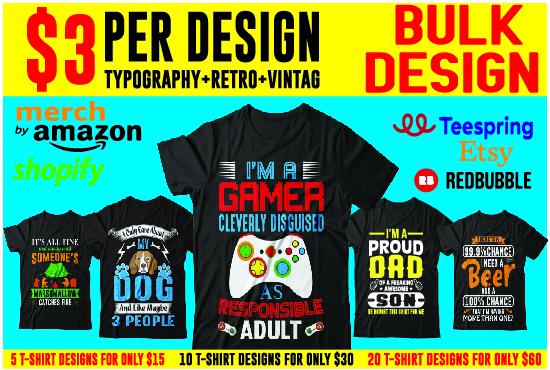 I will do typography and custom t shirt design for yo...