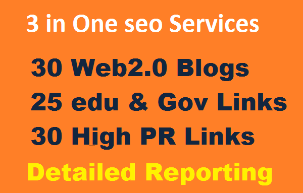 Provide 3 in One seo services 30 Web2.0 Blogs, 25 ed...