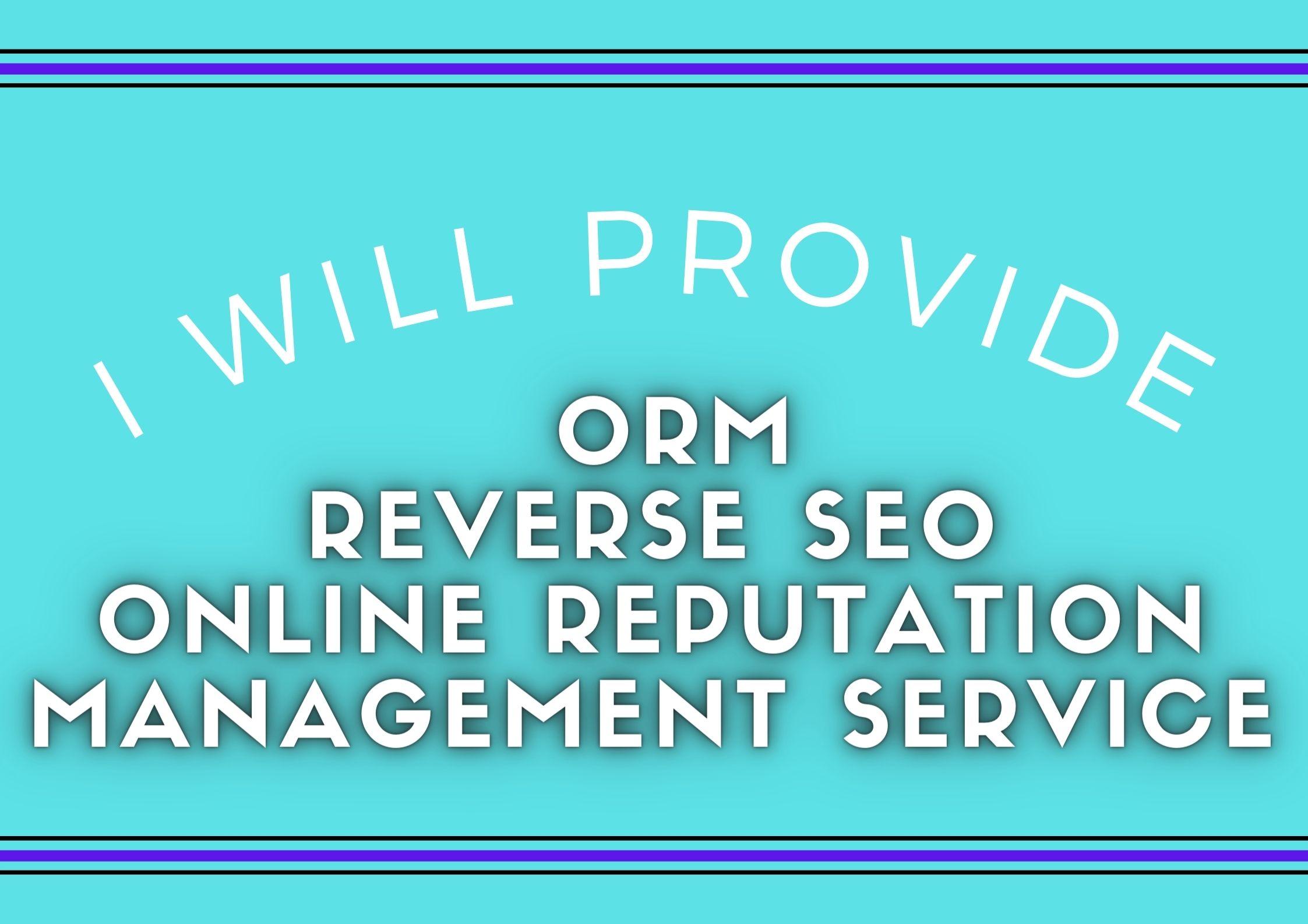 I will orm, reverse seo, online reputation manageme...