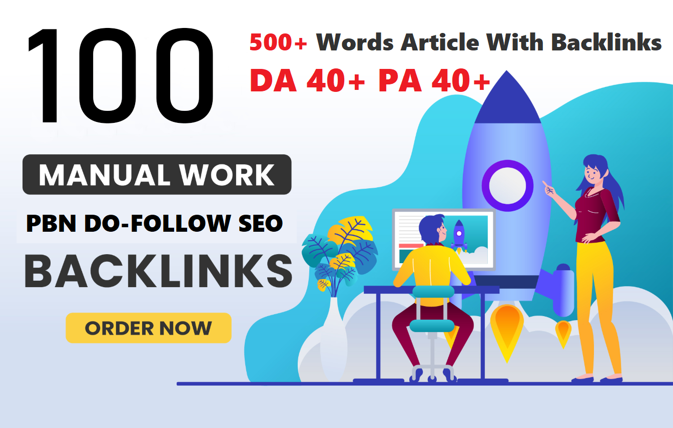 Unique 100 Sites DA 50+ PA 40+ PR 5+ Web 2.0 100 PBN