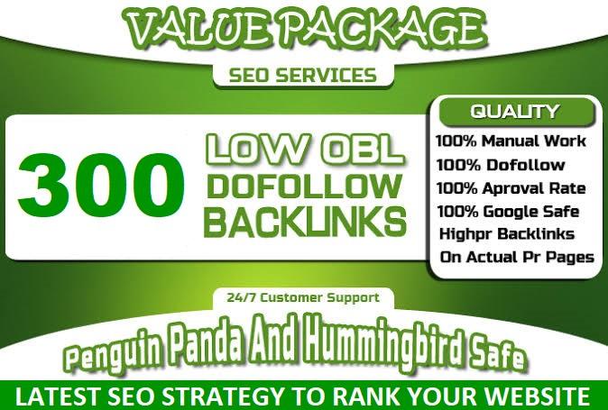 I will do 300 do-follow backlinks with low obl