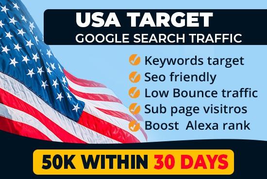 send 50,000 USA Organic target web traffic with low b...