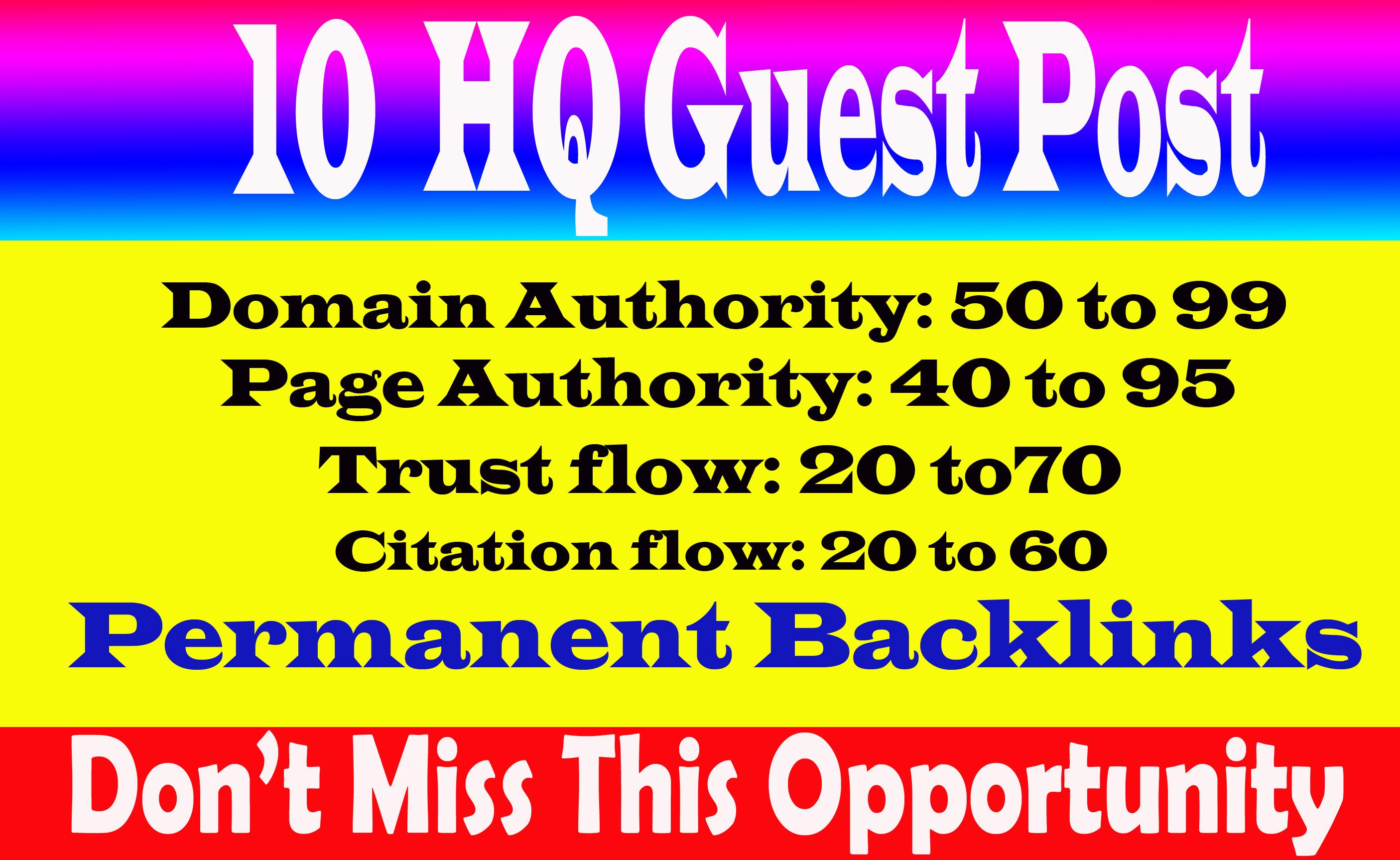 Write & Publish 10 dofollow guest post on da 90 p...