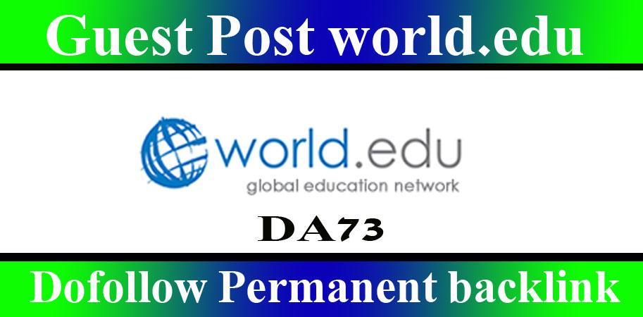 Publish Edu Guest Post on world. edu blog DA73