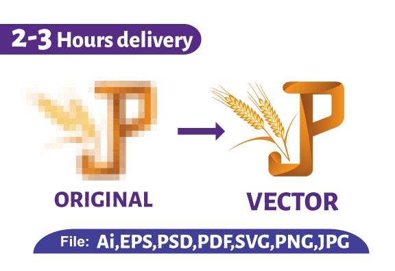 I will vector tracing, redraw logo to ai, eps, svg, ...