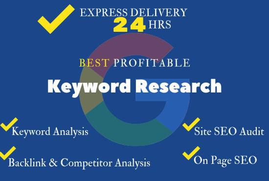 I will do excellent SEO 100 keyword research for rank...