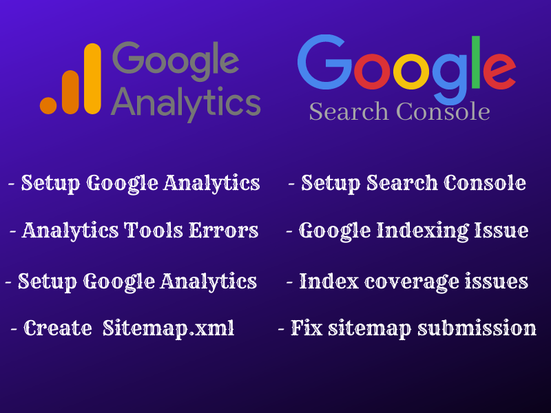 add or fix google search console, analytics, Bing W...