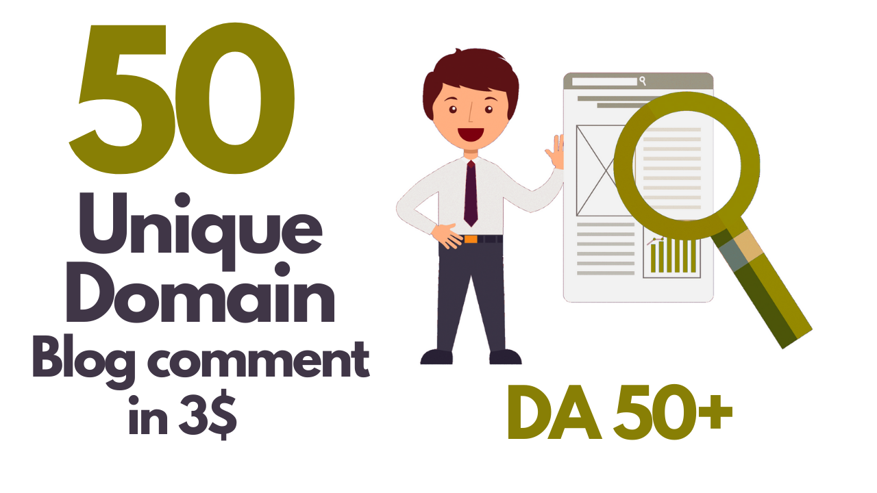 I will do 50 unique domain blog comment DA 50+ dofoll...