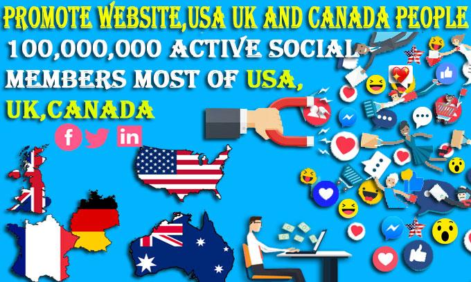 I will promote any website the US, UK and Canadian p...