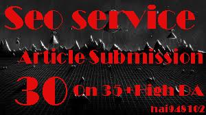 I will provide 30 article submission on 35+ high DA
