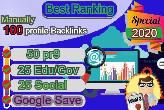 Limited Time- Create 100 Manuall Profile Backlinks Fo...