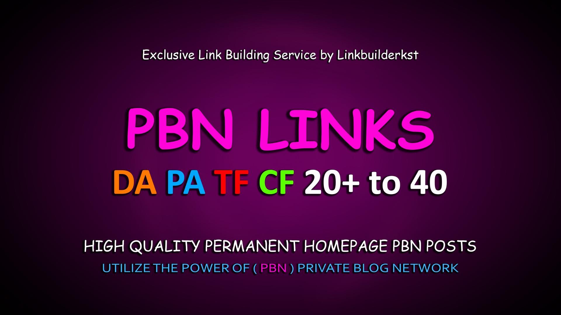 I will do 30 pbn manual homepage permanent pbn backli...