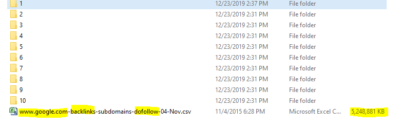 5GB of Dofollow backlinks of Google's own Backlinks. ...