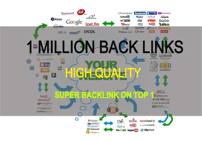 I will build 1 million high quality backlinks for Top...