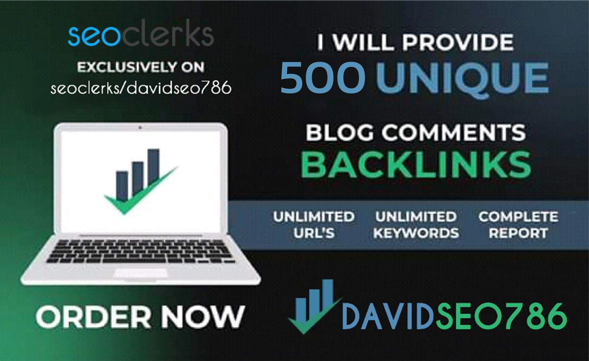 Build 500 Unqiue Domain DoFollow Blog Comments Backli...