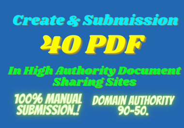 I will create and publish 40 PDF in high DA PA websit...