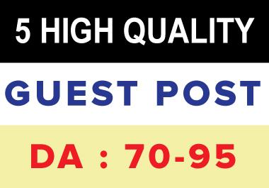 I will publish 10 HQ guest post on high da 70 to 95 p...