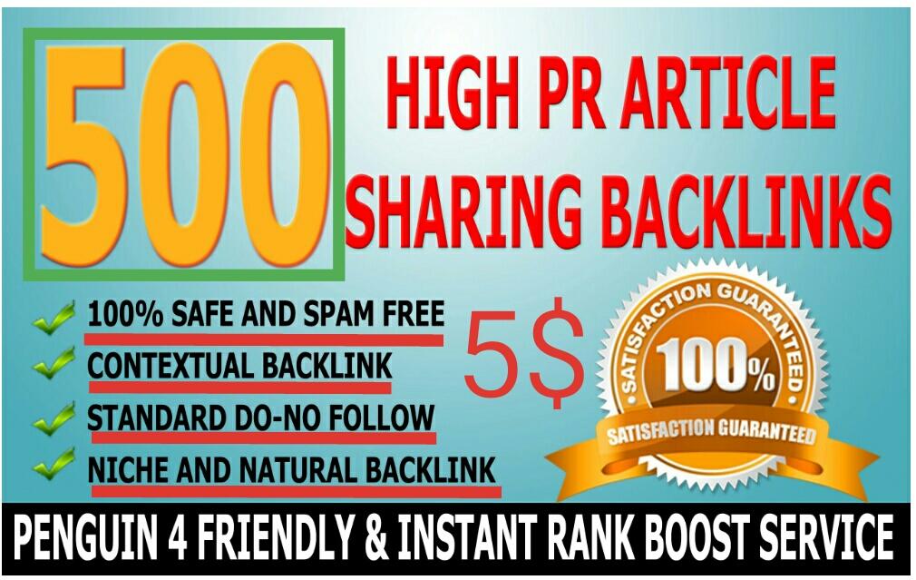 I will create 500 Do-follow High PR4-PR7 Backlinks fo...