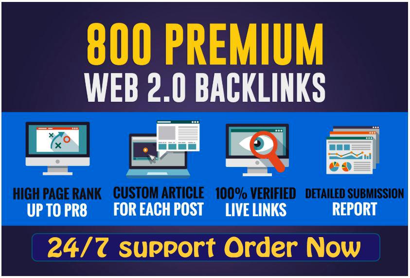 I will provide 800 premium web 2 0 backlinks to boost...