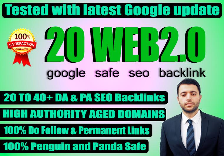Build 20 web2.0 Backlink with high DA, PA, DOFOLLOW ...