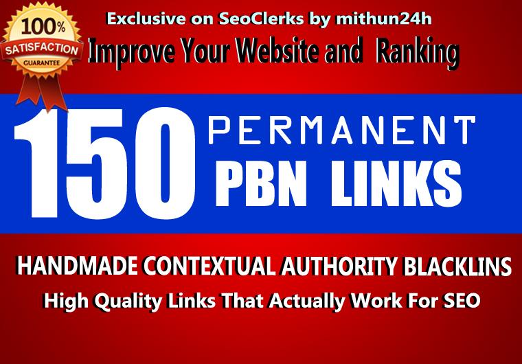 premium 150 PBN Backlink homepage web 2.0 with perman...