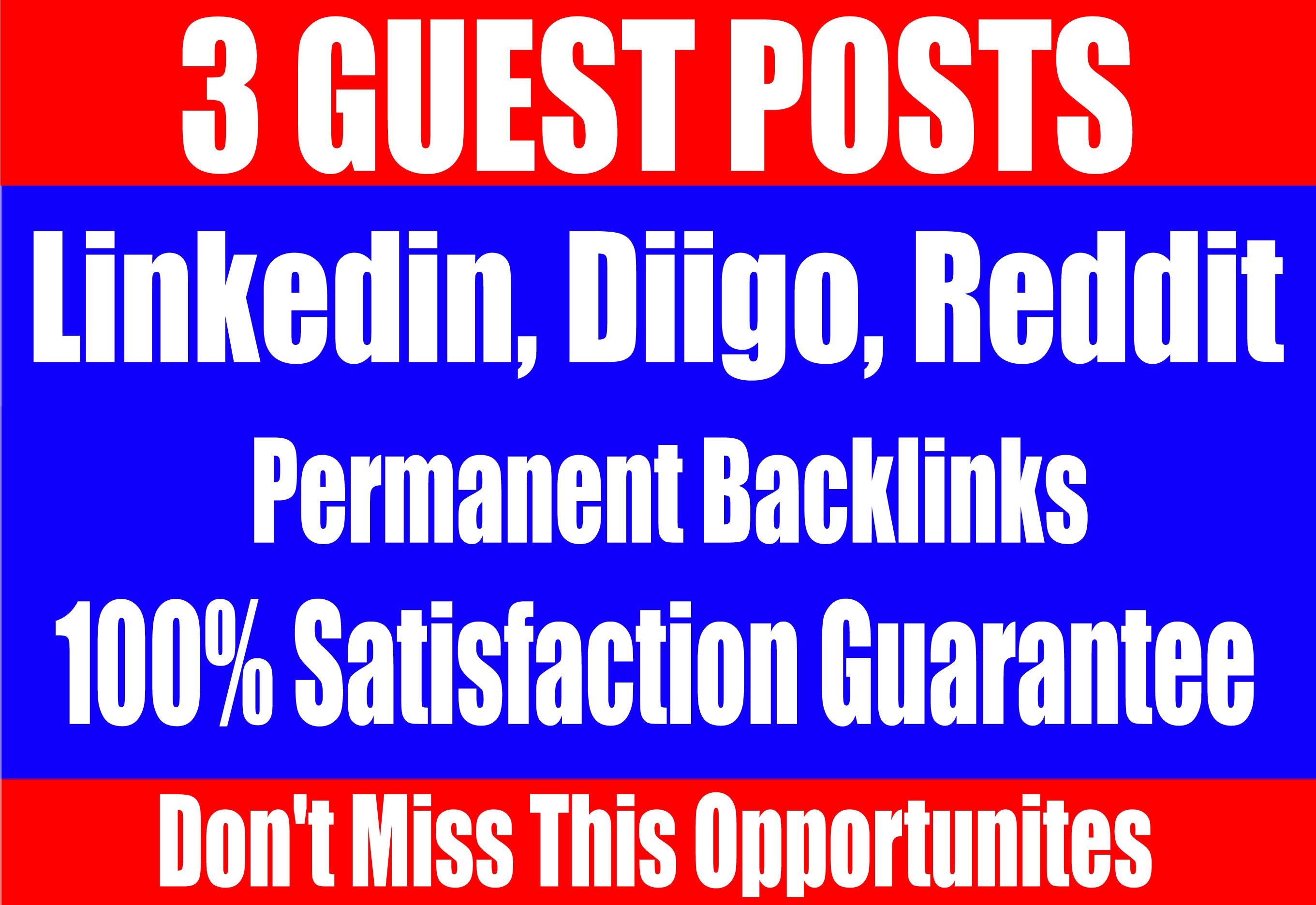 Publish 3 Guest Posts on Linkedin, Diigo, Reddit - ...