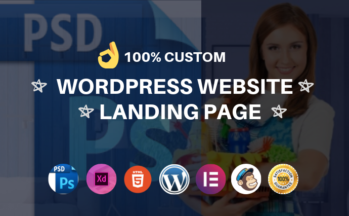 I will design wordpress landing page, PSD to wordpre...