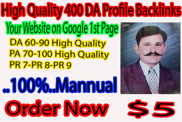 I will Create 100 high domain authority dofollow prof...