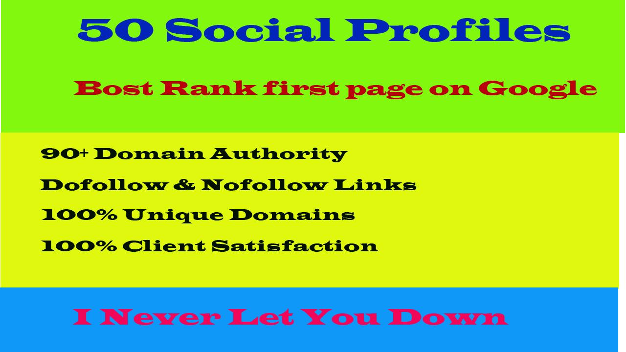 I will build 20 high da and pa social profile setup o...