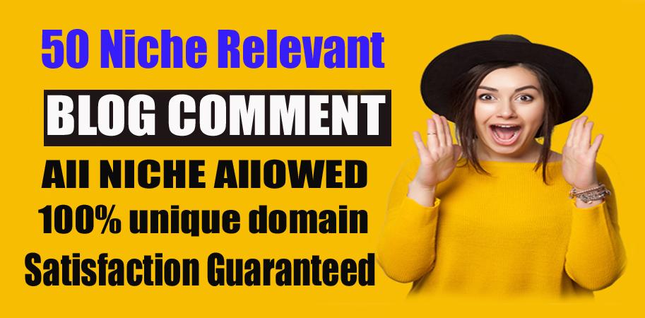 Build 50 Niche Relevant Blog Comments Backlinks on Hi...
