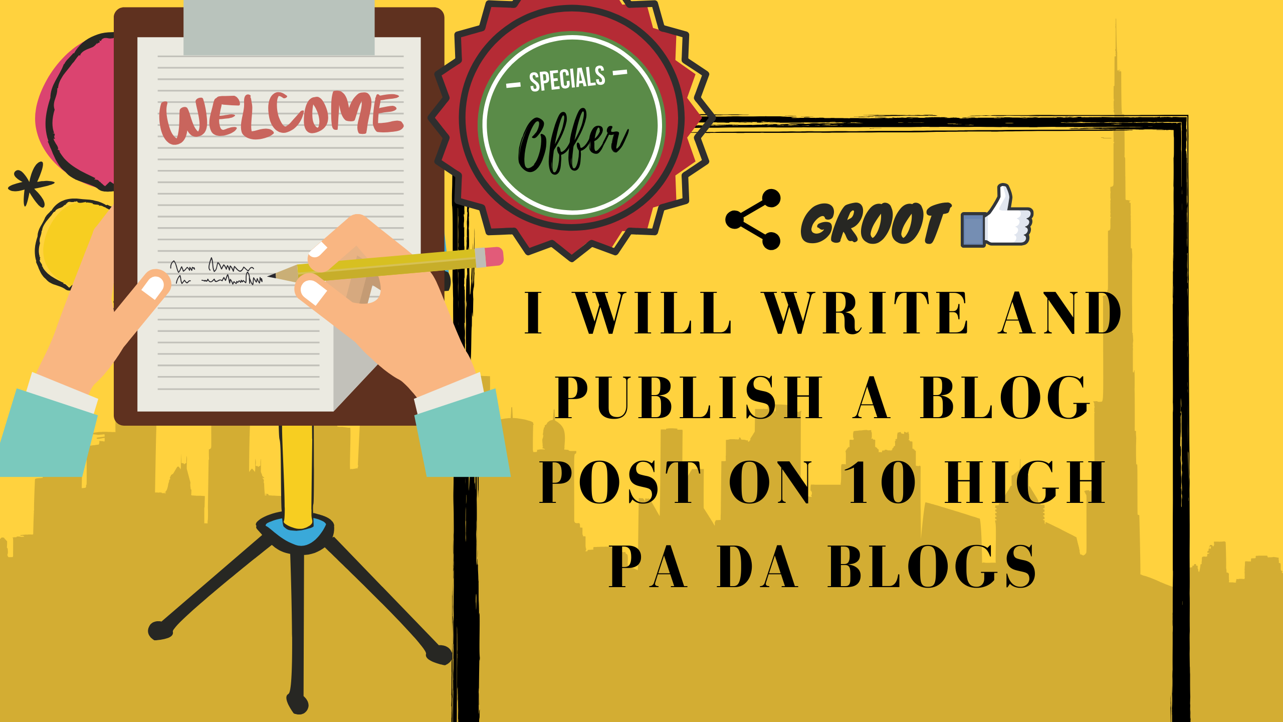 I will write and publish a blog post on 10 high PA DA...