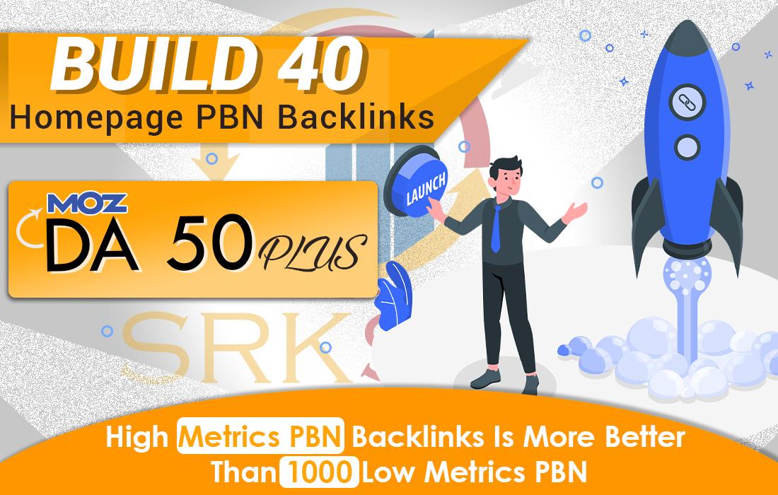 Build DA 50+ 40 Premium PBN Backlinks Dofollow Qualit...