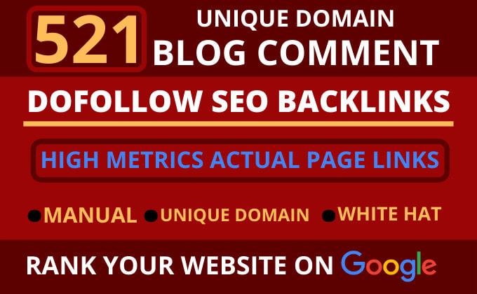 I will create 521 dofollow blog comment seo backlinks...