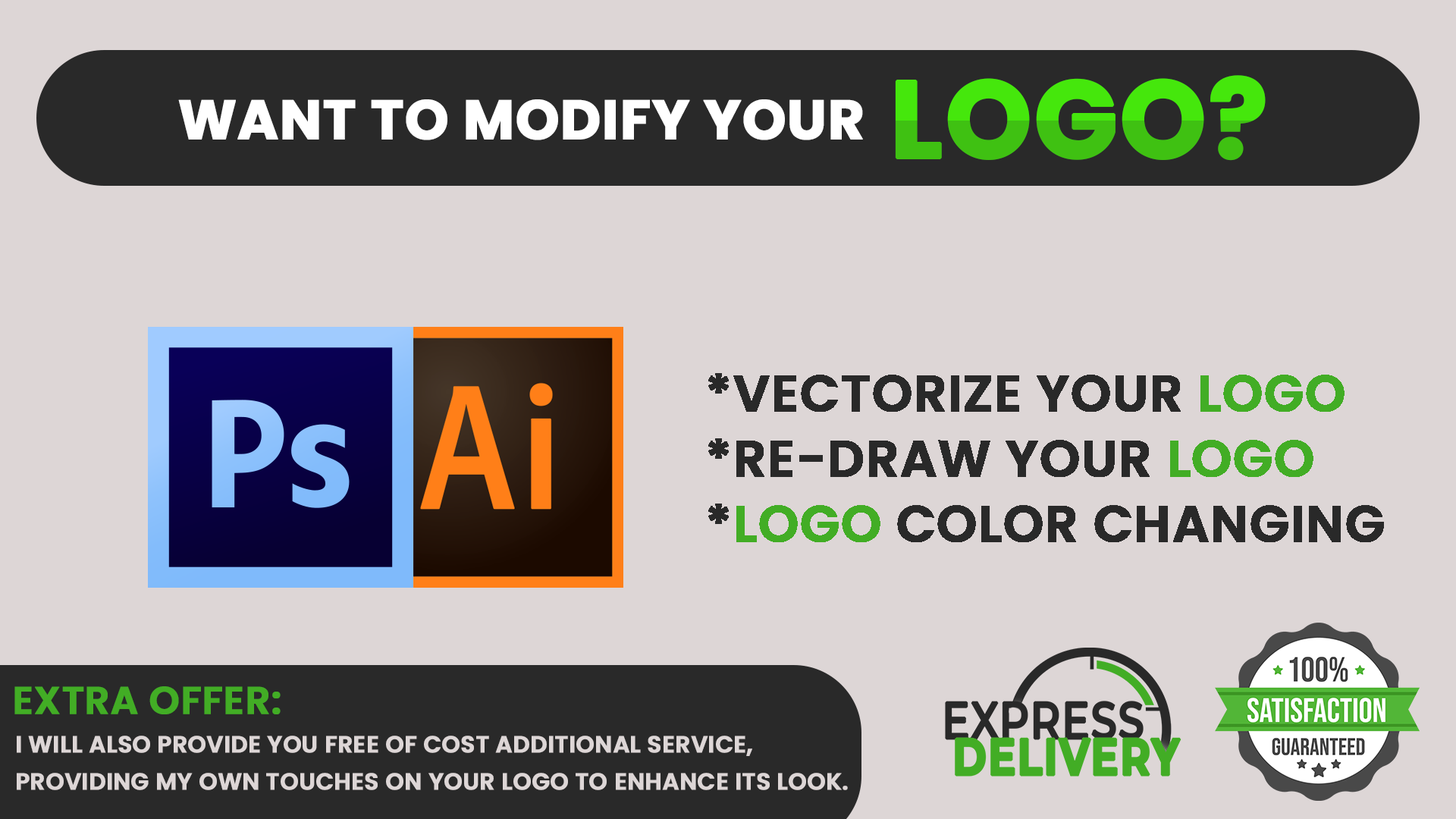 I will redraw your logo, modify your logo