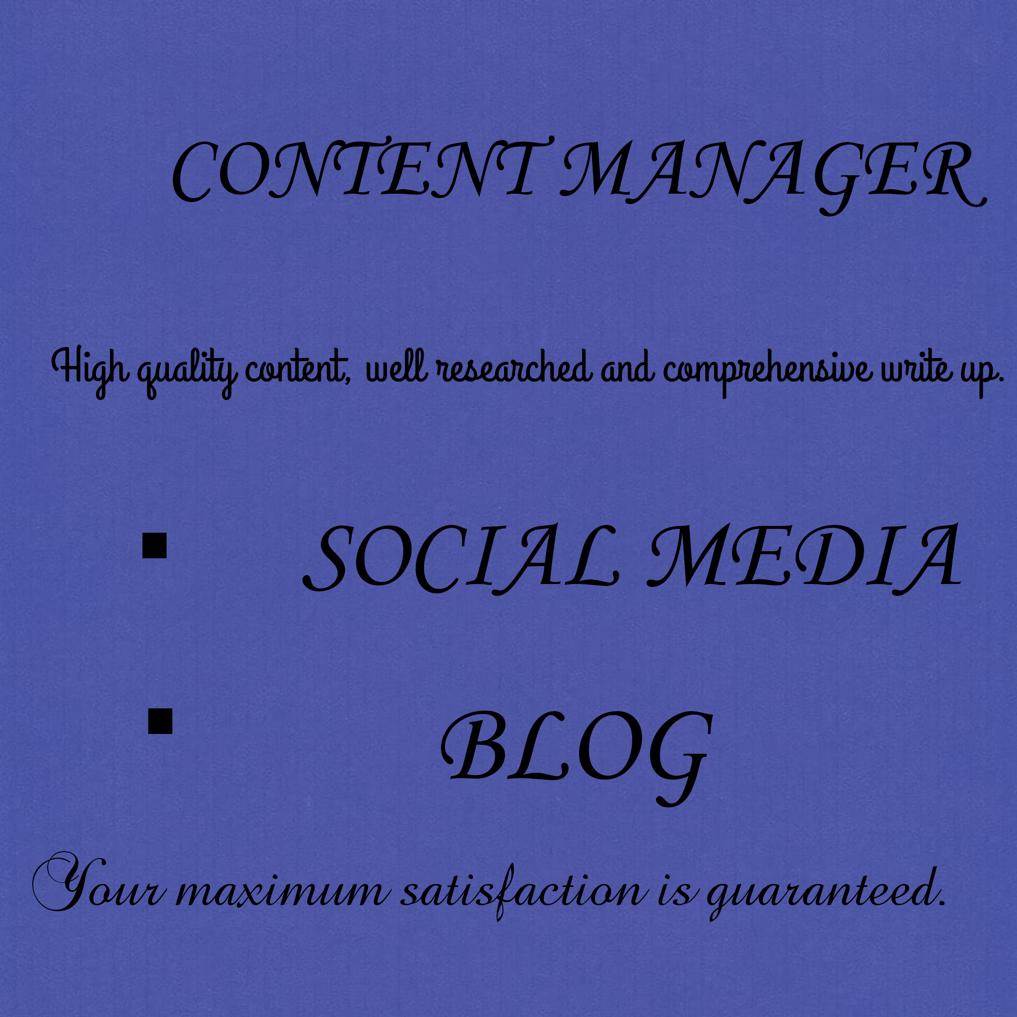 I will be your professional social media content mana...