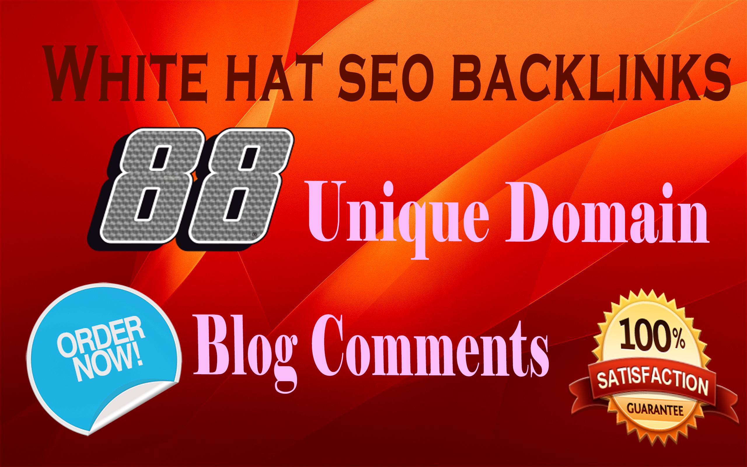 I will do 88 white hat seo backlinks on unique domain...