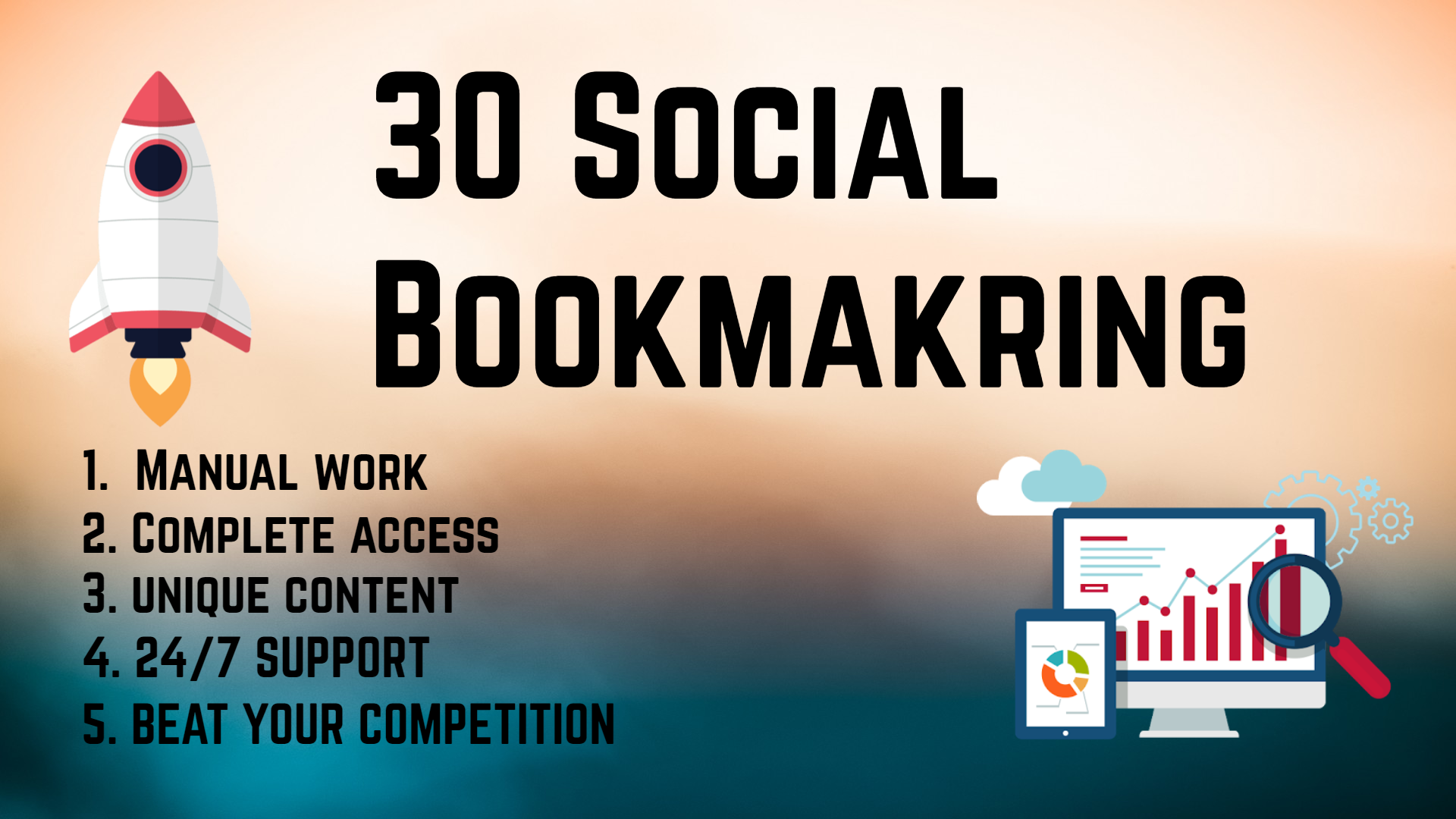 Create 30 Social Bookmarking For your website