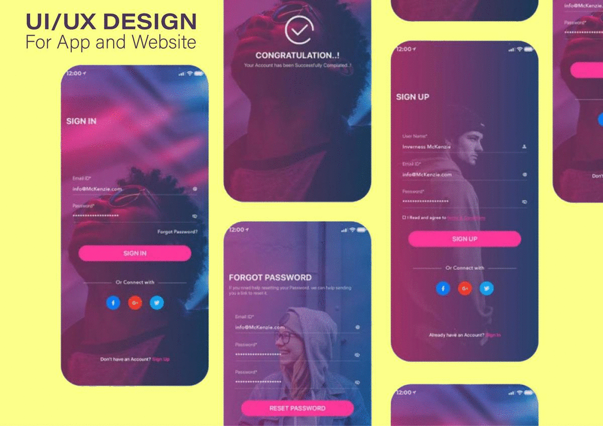 Design professional web or mobile app UI UX in adobe ...