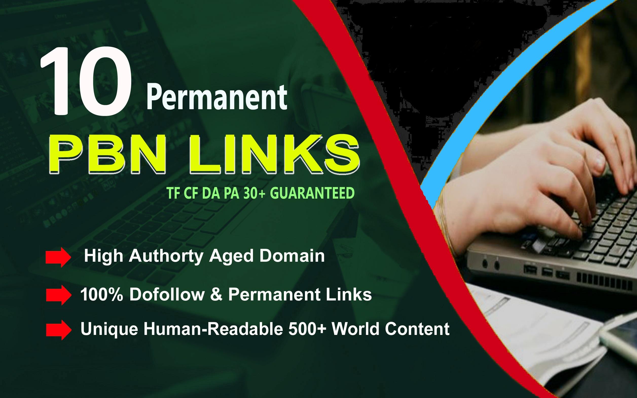 Provide you 10 high DA 30-40 PBN links